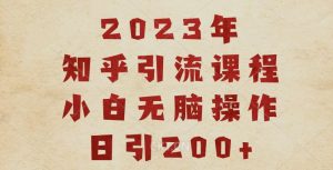 2023知乎引流课程，小白无脑操作日引200+【揭秘】-瀚海资源库