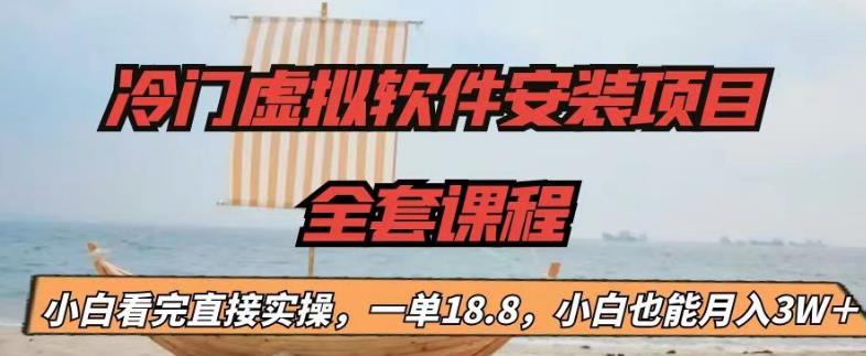 冷门虚拟软件安装项目，一单18.8，小白也能月入3W＋【揭秘】-瀚海资源库