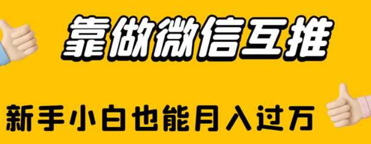 靠做微信互推，新手小白也能月入过万【揭秘】-瀚海资源库