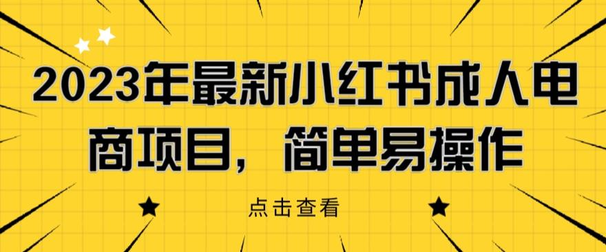 2023年最新小红书成人电商项目，简单易操作【详细教程】【揭秘】-瀚海资源库