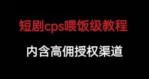 短剧cps喂饭级教学，内涵高佣授权渠道-瀚海资源库