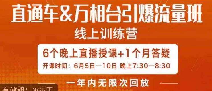 直通车&万相台引爆流量班，6天打通你开直通车·万相台的任督二脉-瀚海资源库