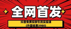 全网首发：抖音免费投放引流实操课(外面收费3980)【揭秘】-瀚海资源库