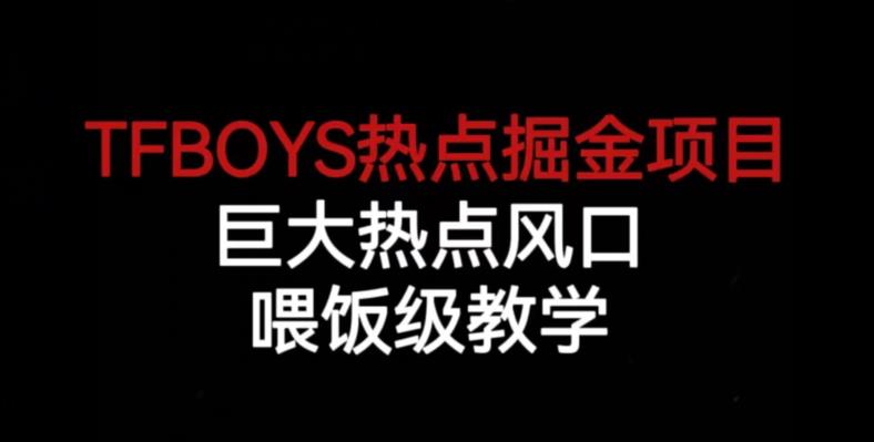 TFBOYS热点掘金项目，巨大热点风口，喂饭级教学-瀚海资源库