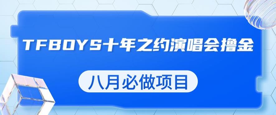 最新蓝海项目，靠最近非常火的TFBOYS十年之约演唱会流量掘金，八月必做的项目【揭秘】-瀚海资源库