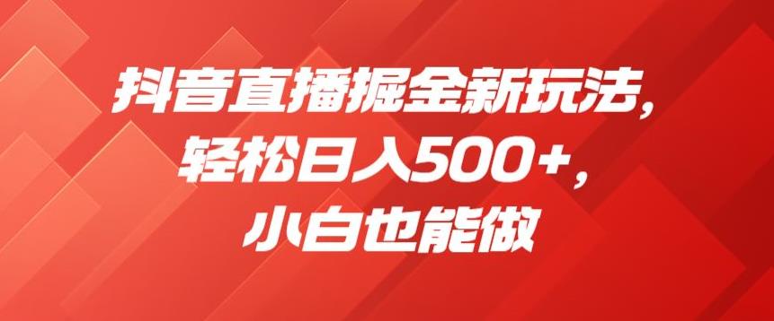 抖音直播掘金新玩法，轻松日入500+，小白也能做【揭秘】-瀚海资源库