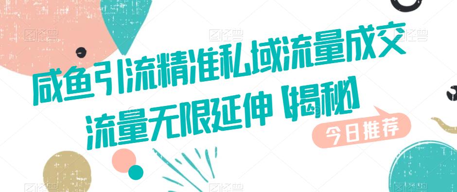 咸鱼引流精准私域流量成交流量无限延伸【揭秘】-瀚海资源库