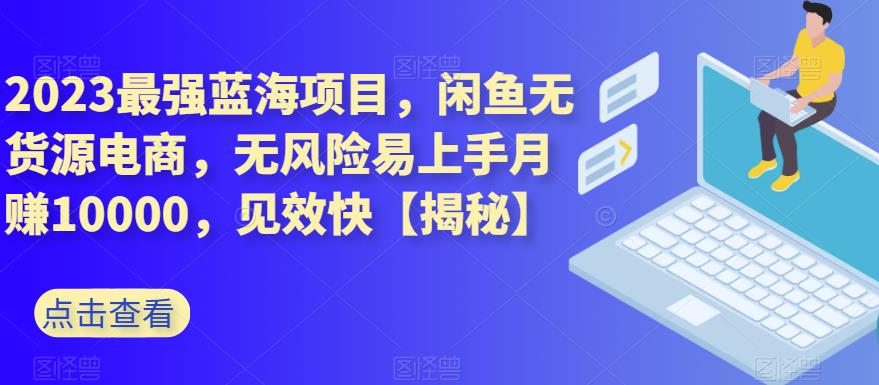 2023最强蓝海项目，闲鱼无货源电商，无风险易上手月赚10000，见效快【揭秘】-瀚海资源库