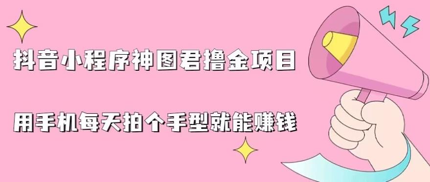 抖音小程序神图君撸金项目，用手机每天拍个手型挂载一下小程序就能赚钱【揭秘】-瀚海资源库