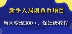 新手入局闲鱼币项目，当天变现300+，保姆级教程【揭秘】-瀚海资源库