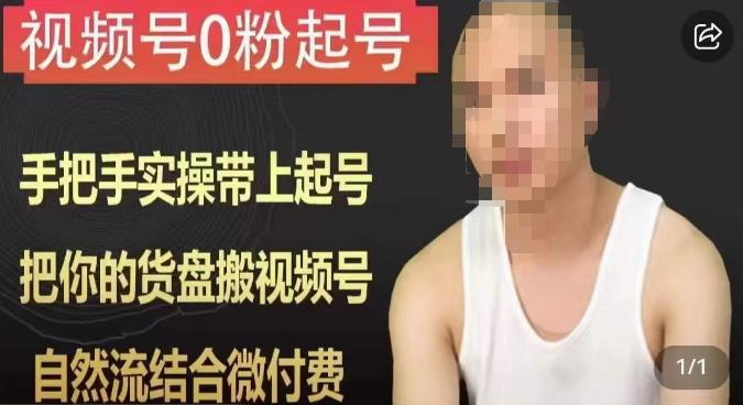 天诺老吴视频号0粉起号课程，手把手实操带上起号，把你的货盘搬视频号，自然流结合微付费-瀚海资源库