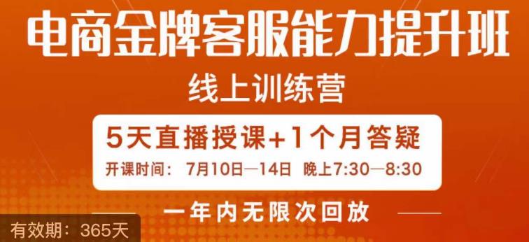 电商金牌客服能力提升班，提升客服能力是你店铺业绩的关键要素-瀚海资源库
