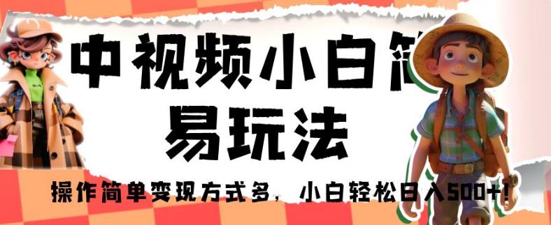 中视频小白简易玩法，操作简单变现方式多，小白轻松日入500+！【揭秘】-瀚海资源库