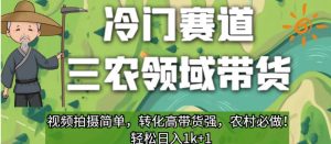 冷门赛道三农领域带货，视频拍摄简单，转化高带货强，农村必做！【揭秘】-瀚海资源库