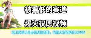被看低的赛道爆火祝愿视频，玩法简单小白必做无脑操作，流量大涨粉快日入500-瀚海资源库