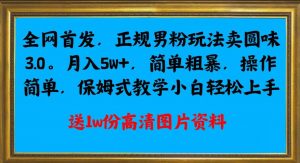 全网首发正规男粉玩法卖圆味3.0，月入5W+，简单粗暴，操作简单，保姆式教学，小白轻松上手-瀚海资源库