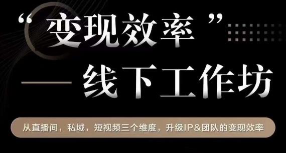 变现效率线下工作坊，从‮播直‬间、私域、‮视短‬频‮个三‬维度，升级IP和团队变现效率-瀚海资源库