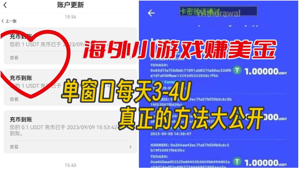 海外小游戏美金项目真正可以达到3-4U单窗口的方法，单台电脑收入300+【揭秘】-瀚海资源库