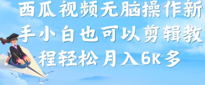 西瓜视频搞笑号，无脑操作新手小白也可月入6K-瀚海资源库