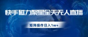 快手磁力聚星全天无人直播,矩阵操作日入1w+【揭秘】-瀚海资源库
