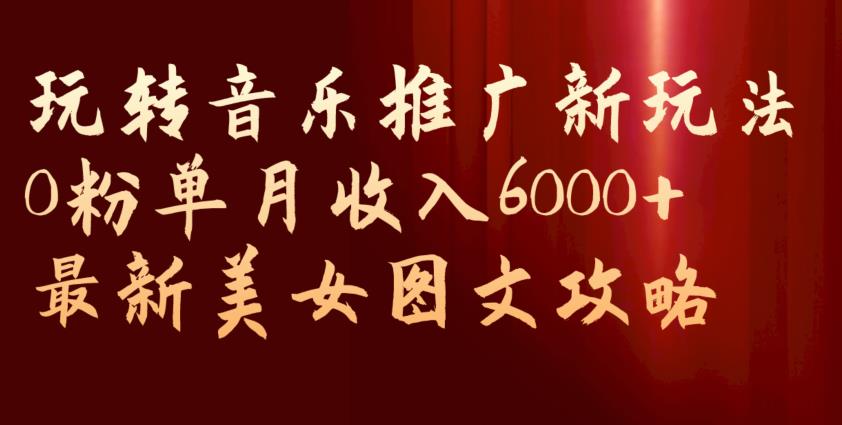 玩转音乐推广新玩法，0粉单月收入6000+，最新美女图文攻略【揭秘】-瀚海资源库
