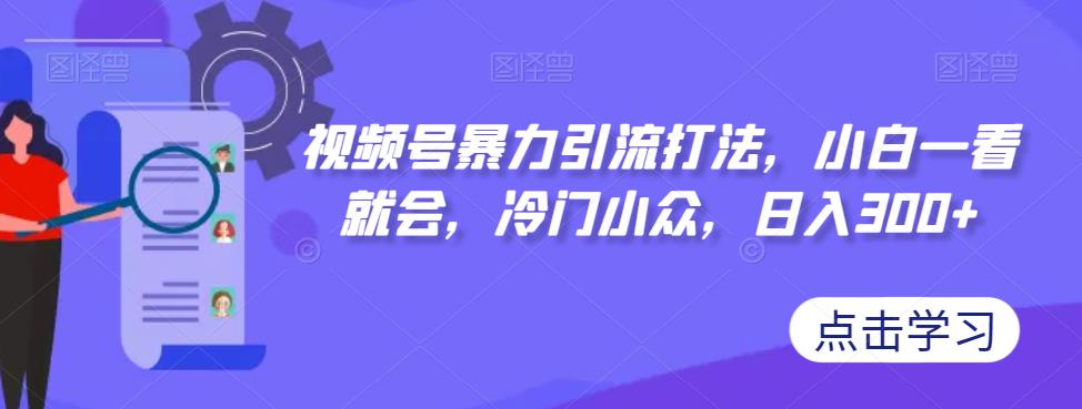 视频号暴力引流打法，小白一看就会，冷门小众，日入300+【揭秘】-瀚海资源库