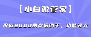 【小白微管家】价值2000的微信助手，功能强大-瀚海资源库