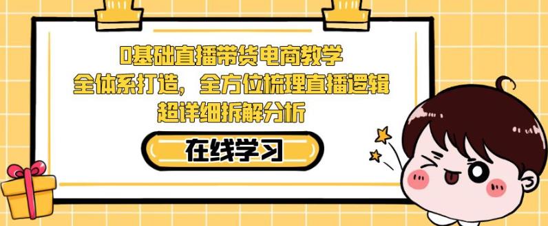 零基础直播带货电商教学，全方位梳理直播逻辑，超详细拆解分析-瀚海资源库