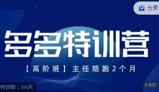 纪主任·多多特训营高阶班【9月13日更新】，拼多多最新玩法技巧落地实操-瀚海资源库