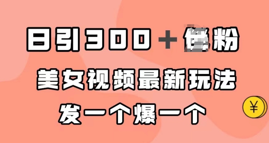 日引300＋男粉，美女视频最新玩法，发一个爆一个【揭秘】-瀚海资源库