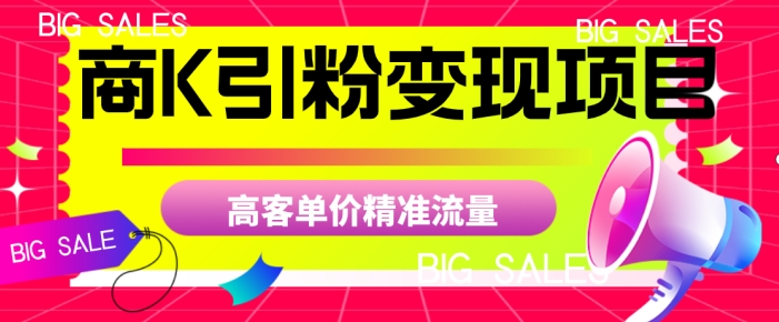 商K引粉变现项目，高客单价精准流量【揭秘】-瀚海资源库