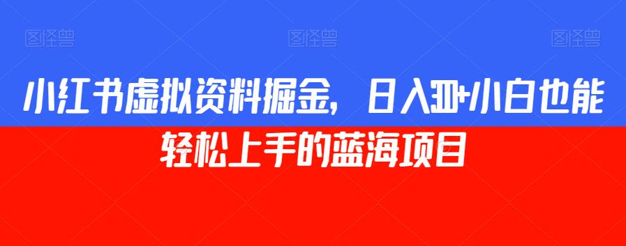 小红书虚拟资料掘金，日入300+小白也能轻松上手的蓝海项目【揭秘】-瀚海资源库