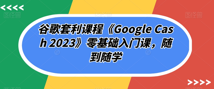 谷歌套利课程《Google Cash 2023》零基础入门课，随到随学-瀚海资源库