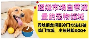 超级市场自带流量的宠物领域，同城萌宠项目冷门方法打破热门市场，小白轻松600+-瀚海资源库