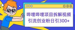 哔哩哔哩项目拆解引流创业粉日引300+小白可轻松上手【揭秘】-瀚海资源库