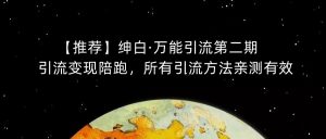 【推荐】绅白·万能引流第二期，引流变现陪跑，所有引流方法亲测有效-瀚海资源库