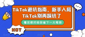 TikTok避坑指南,新手入局TikTok别再踩坑了-瀚海资源库