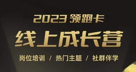 2023领跑卡线上成长营，淘宝运营各岗位培训，直通车、万相台、引力魔方、引流等，帮助突破成长瓶颈-瀚海资源库