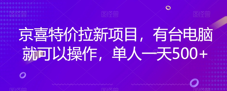 京喜特价拉新新玩法，有台电脑就可以操作，单人一天500+【揭秘】-瀚海资源库