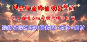 视频号无人直播修仙养成类弹幕互动，游戏玩法多，吸金能力强，自带流量加成-瀚海资源库