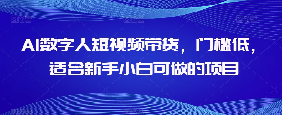 AI数字人短视频带货，门槛低，适合新手小白可做的项目-瀚海资源库