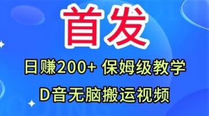 首发，抖音无脑搬运视频，日赚200+保姆级教学【揭秘】-瀚海资源库