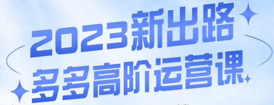 大炮·多多高阶运营课，3大玩法助力打造爆款，实操玩法直接亮出干货-瀚海资源库
