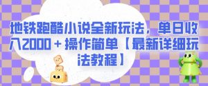 地铁跑酷小说全新玩法，单日收入2000＋操作简单【最新详细玩法教程】【揭秘】-瀚海资源库