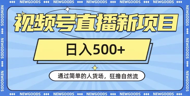 视频号直播新项目，通过简单的人货场，狂撸自然流，日入500+【260G资料】-瀚海资源库