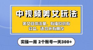 实操一天300+，中视频美女号项目拆解，保姆级教程助力你快速成单！【揭秘】-瀚海资源库