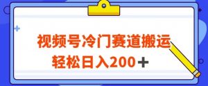 视频号最新冷门赛道搬运玩法，轻松日入200+【揭秘】-瀚海资源库