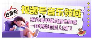 视频号音乐领域项目玩法，操作简单基本和书单号一样，特别容易上热门【揭秘】-瀚海资源库