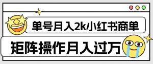 外面收费1980的小红书商单保姆级教程，单号月入2k，矩阵操作轻松月入过万-瀚海资源库