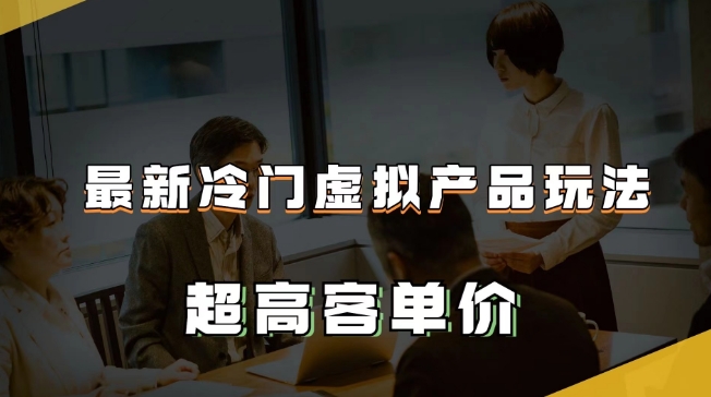 最新冷门虚拟产品玩法，超高客单价，月入2-3万＋【揭秘】-瀚海资源库
